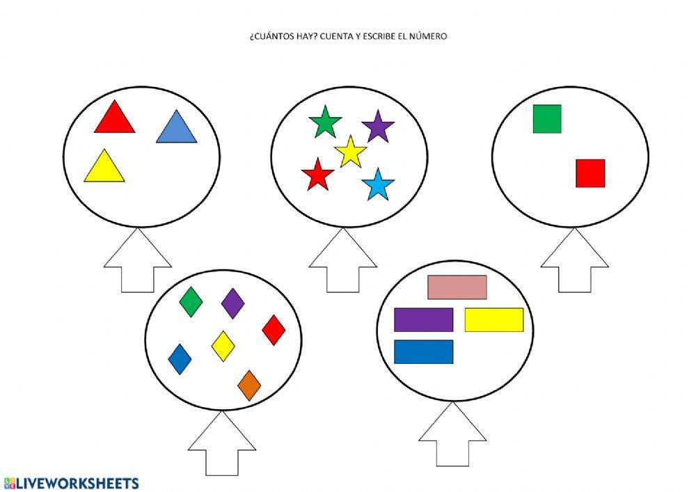 ¿CUÁNTOS HAY? CUENTA Y ESCRIBE EL NÚMERO