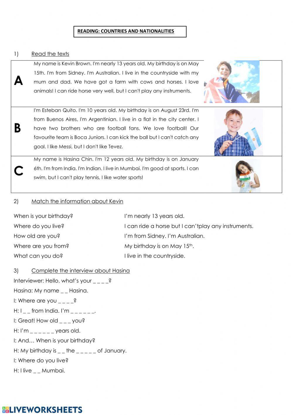 Countries and Nationalities