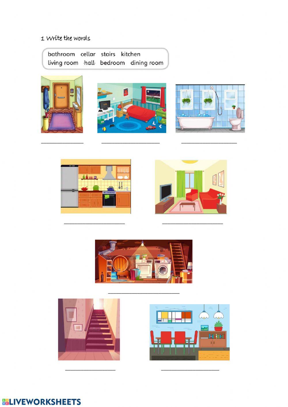 Parts of a house activity Live Worksheets