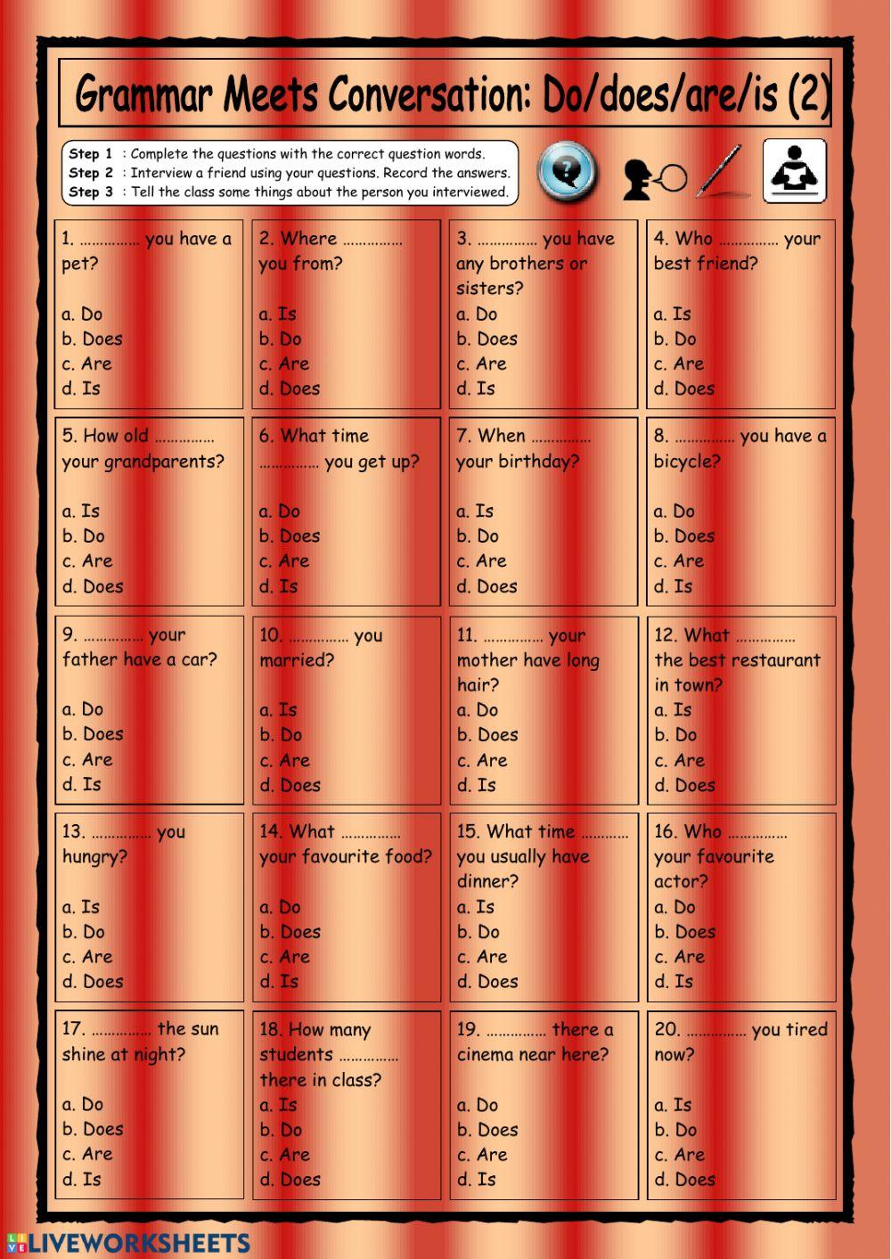 Simple present - Auxiliaries