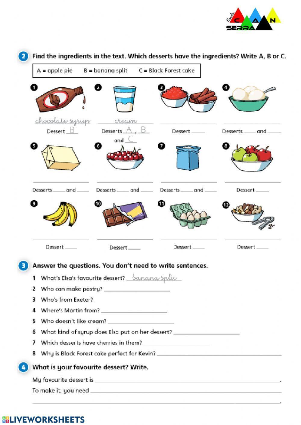My favourite dessert reading