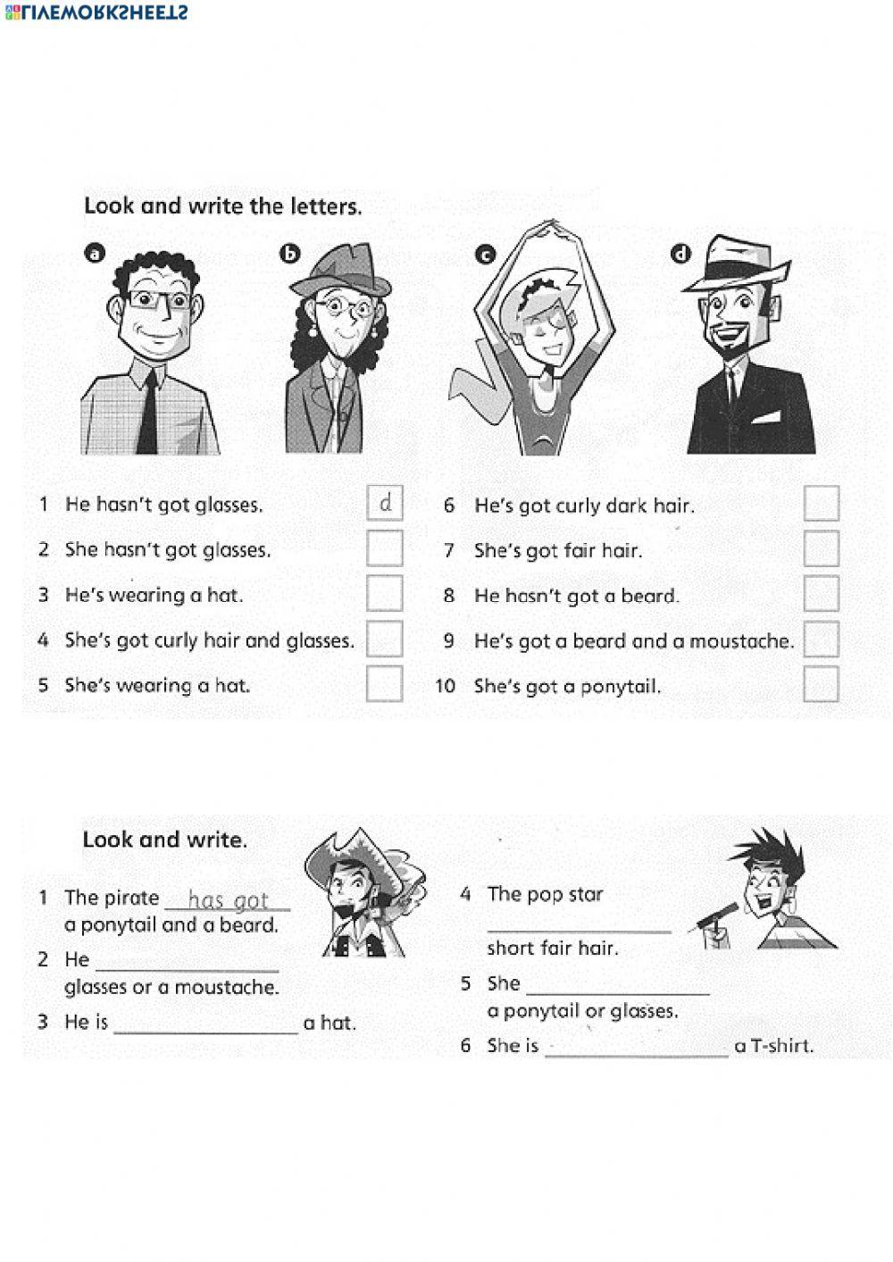 HAVE GOT for physical apppareance