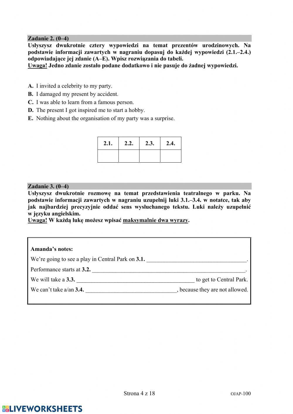 Egzamin ósmoklasusty próbny 2020