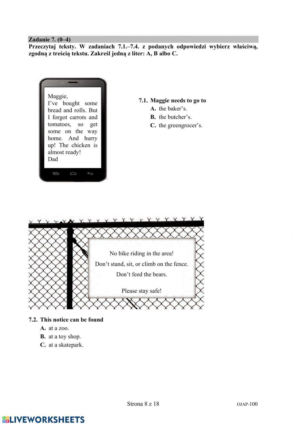 Egzamin ósmoklasusty próbny 2020