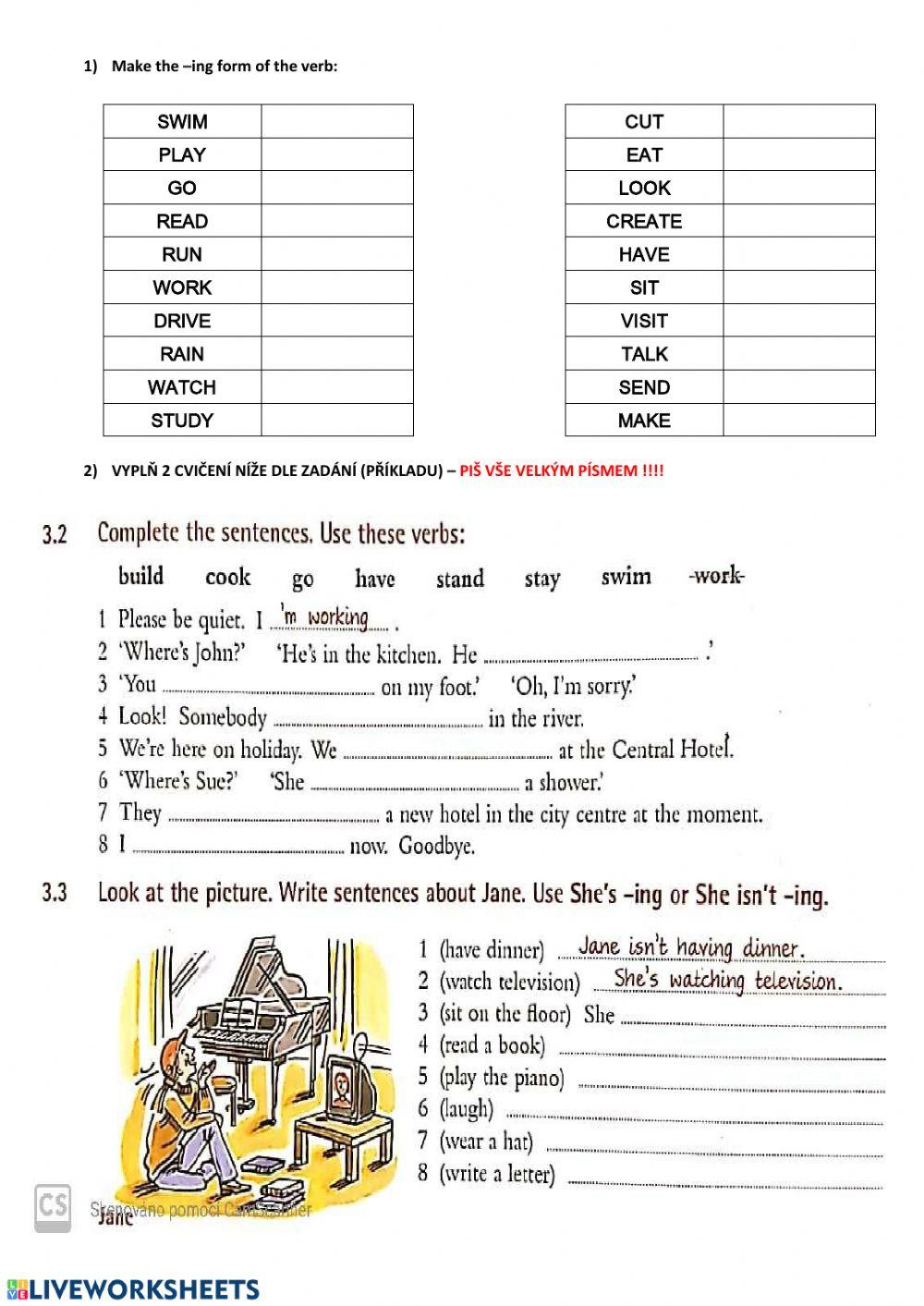 Present continuous tense
