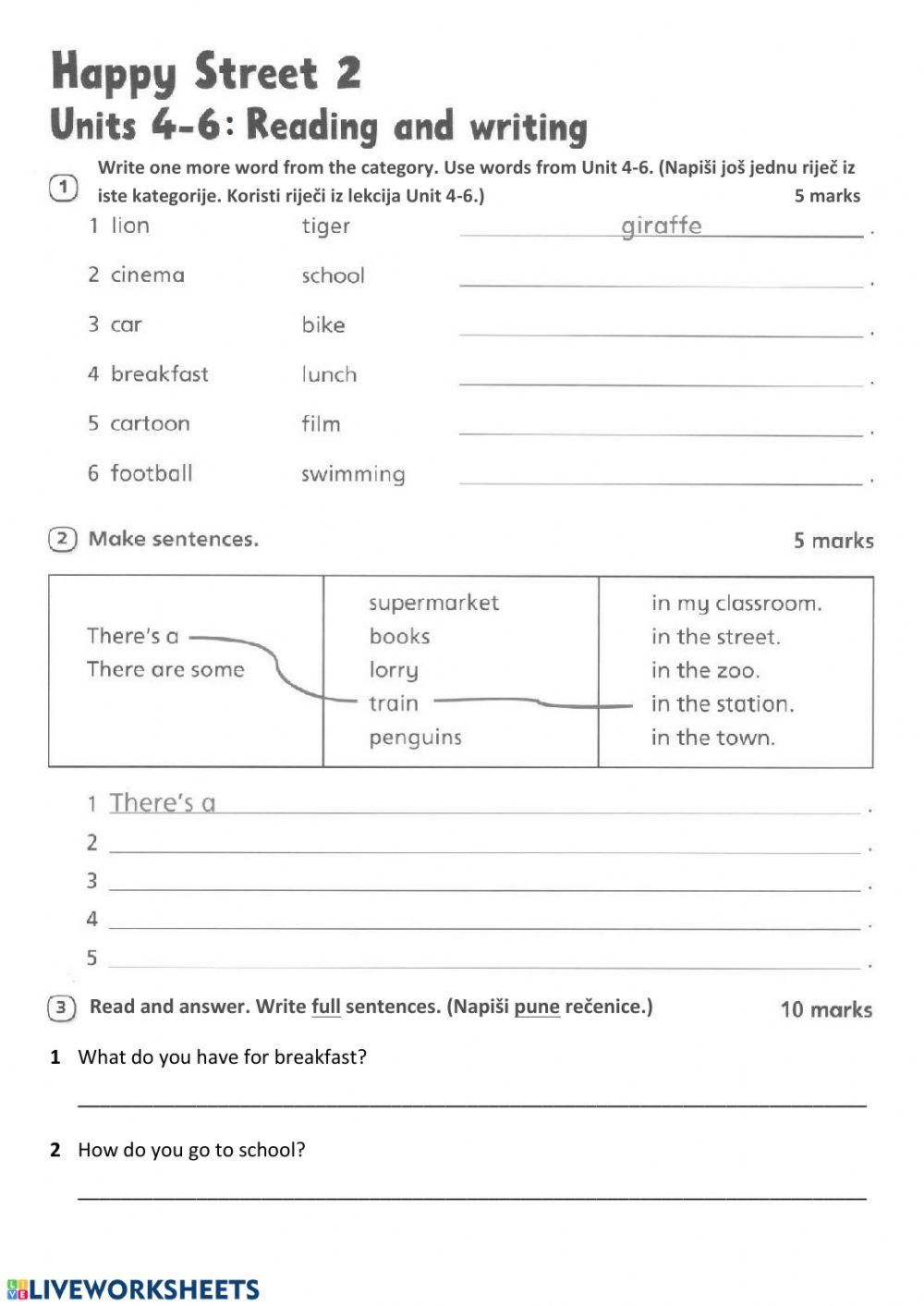 HS2: Unit 4-6: reading and writing