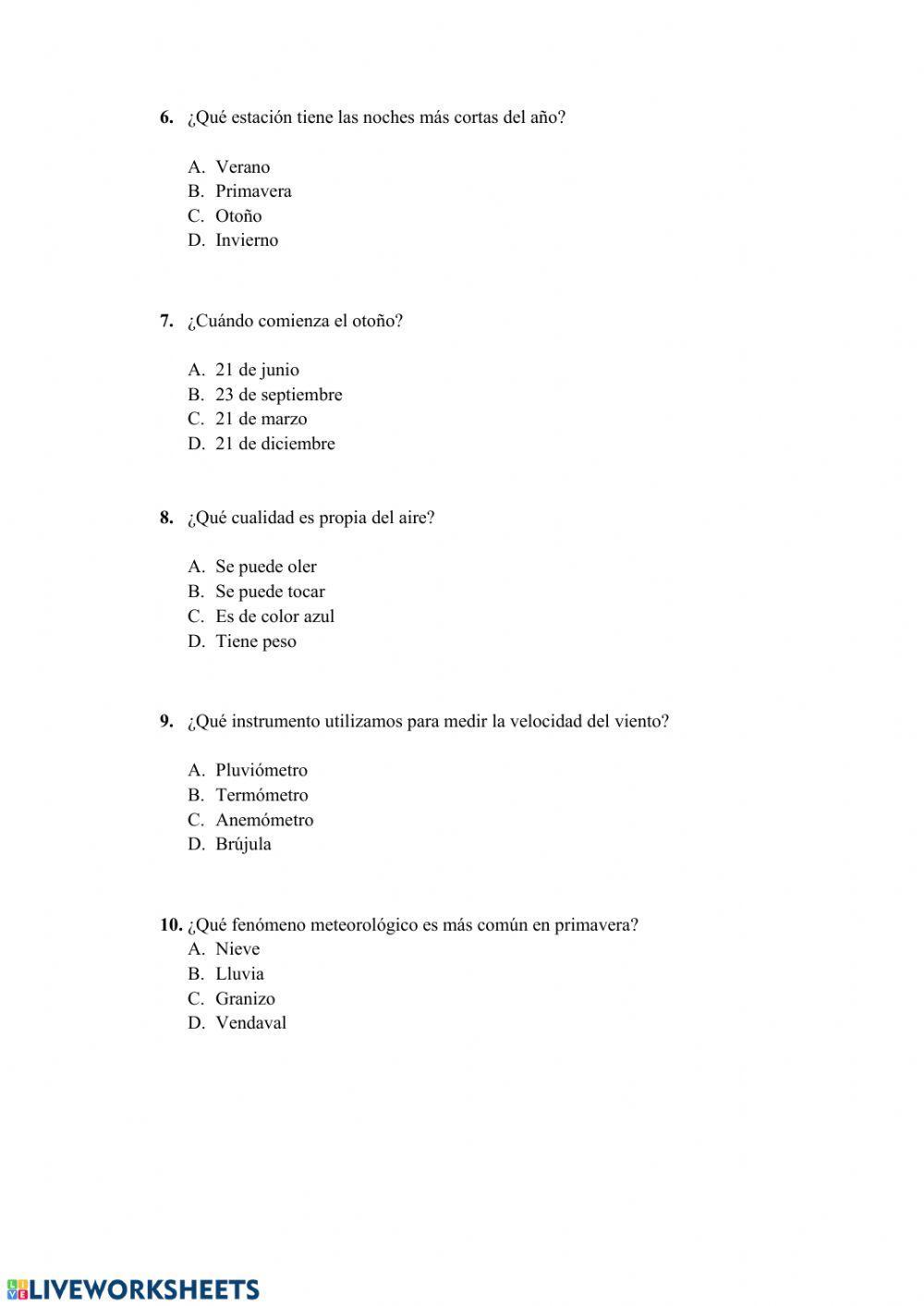 El tiempo atmosférico y el aire