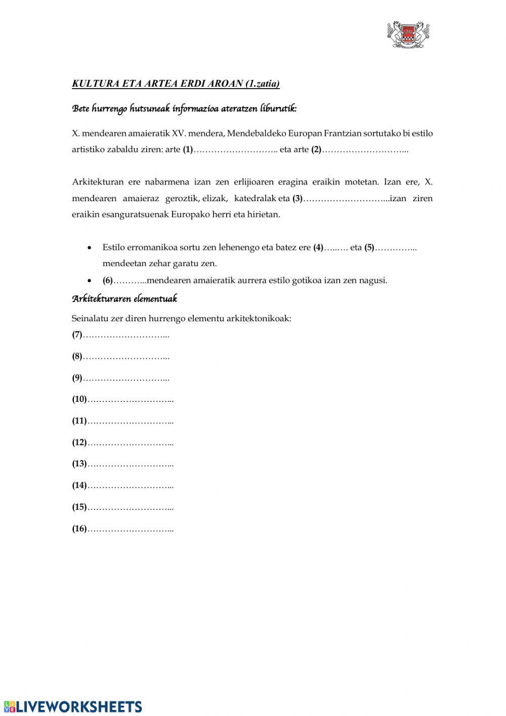 (DBH 2) Kultura eta artea Erdi Aroan (1)