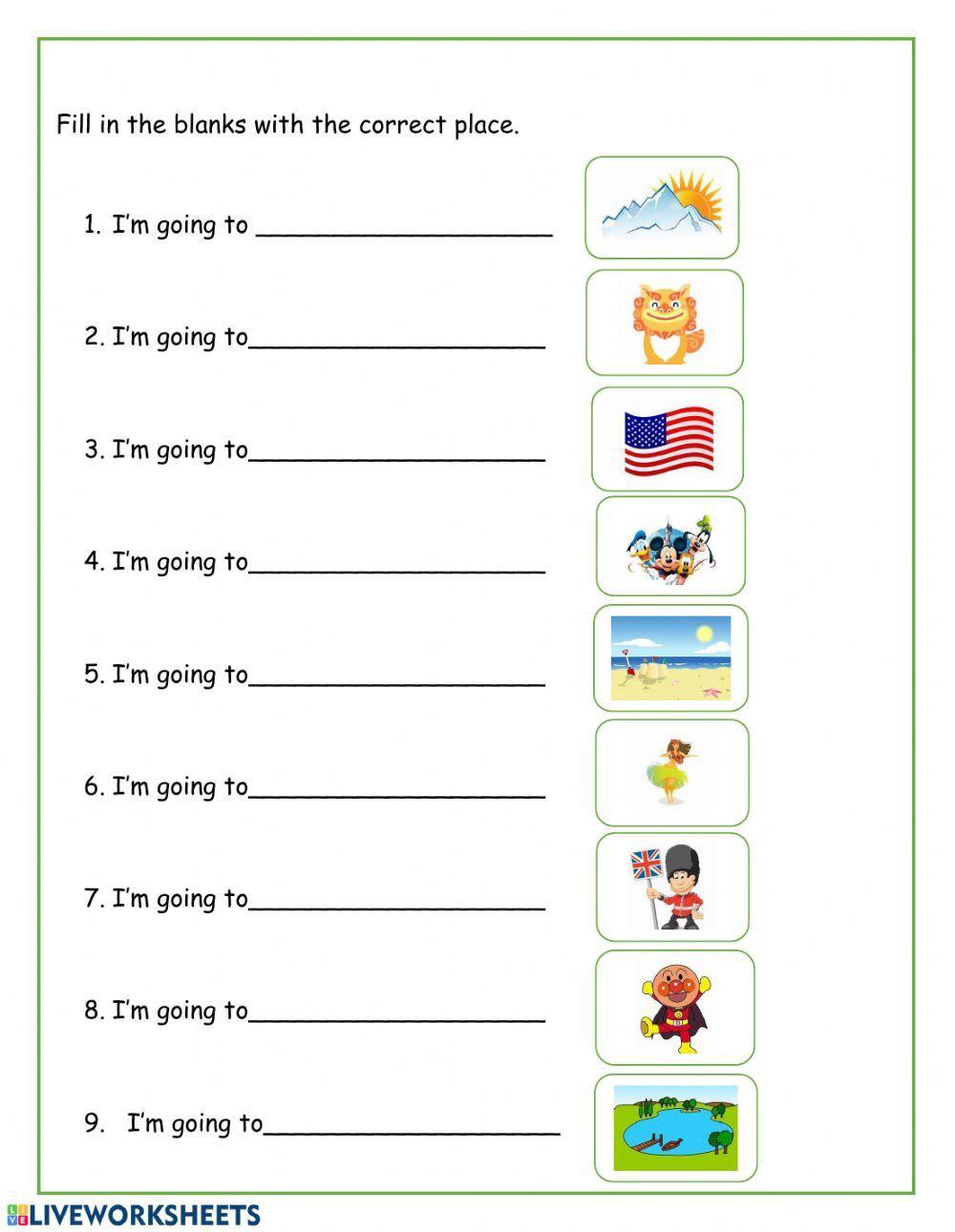 I'm going to (place)