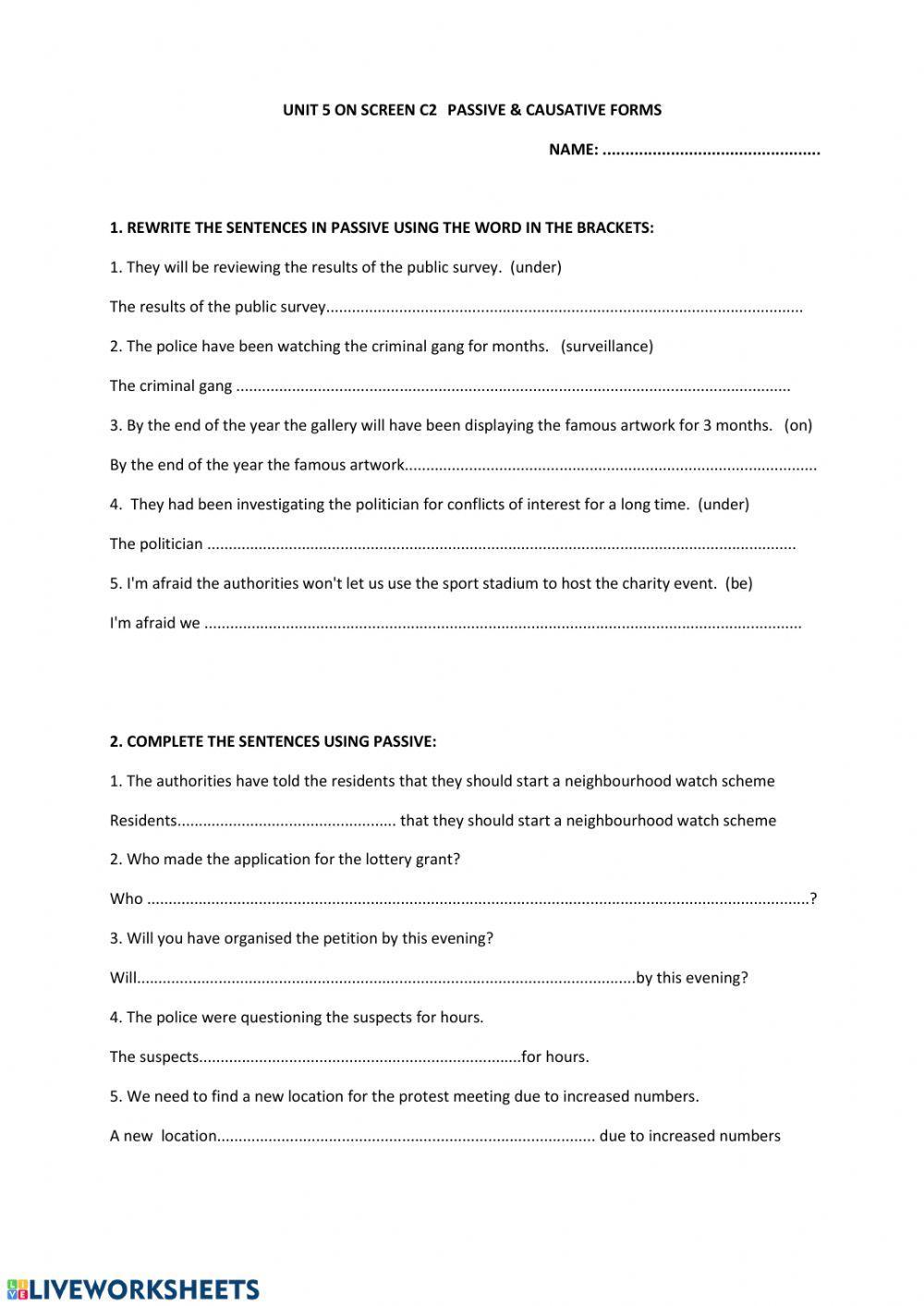 Passive and causative forms