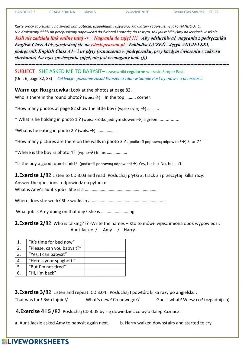 Unit 6 lekcja 6.2 klasa 5