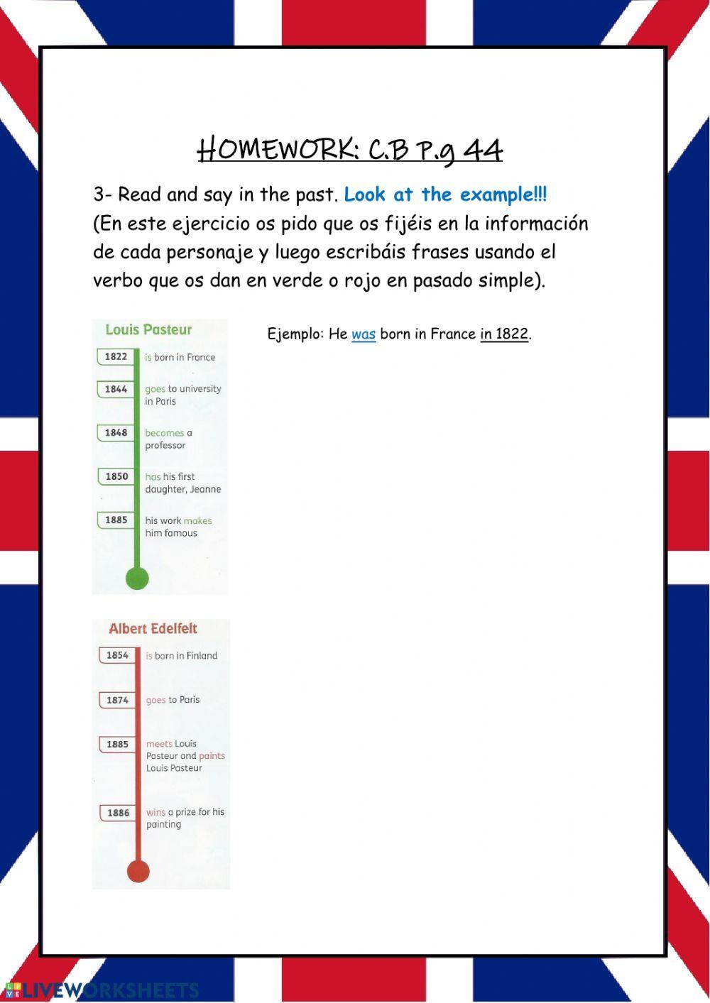 5º C.B Pg. 44 Write biographies