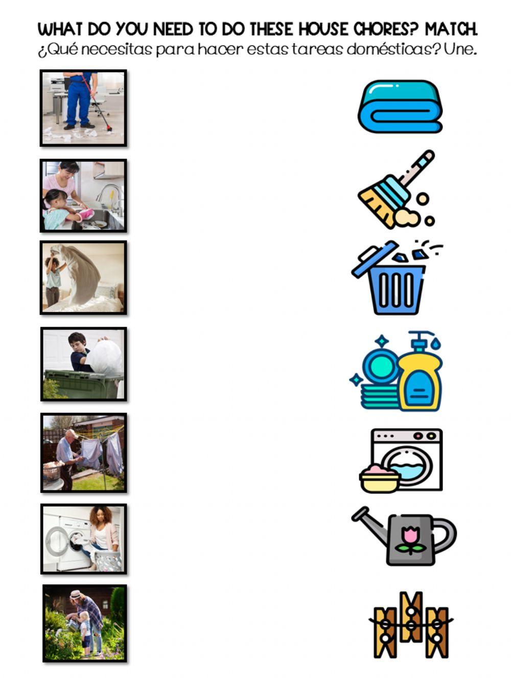 What do you need to do these house chores?