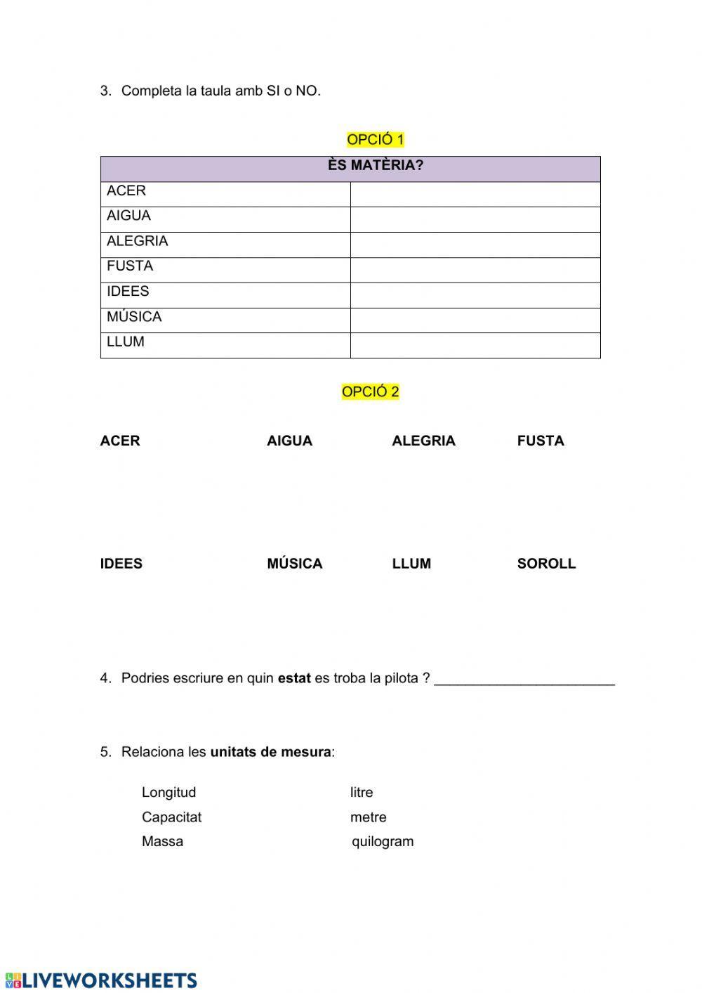 Treball de medi La matèria 4t amb vídeo i desplegable