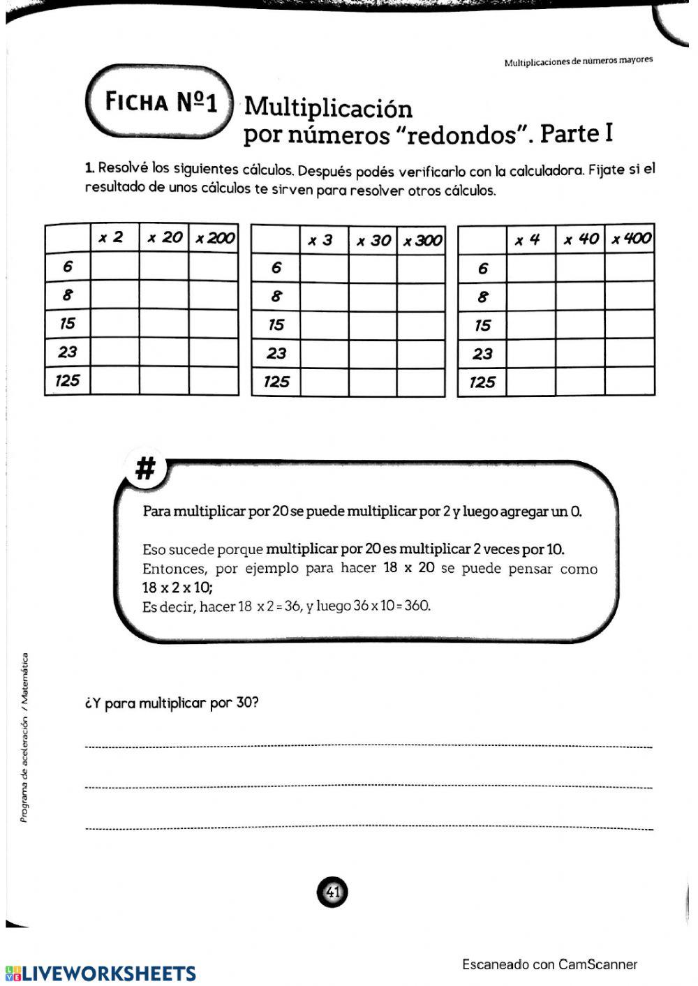 Trayectoria 2 Multiplicación