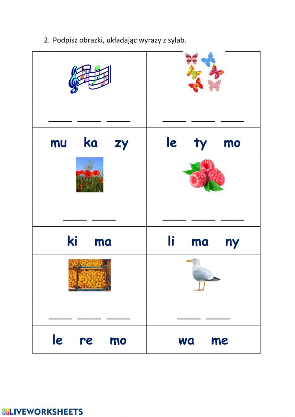 Czytanie sylab otwartych 2