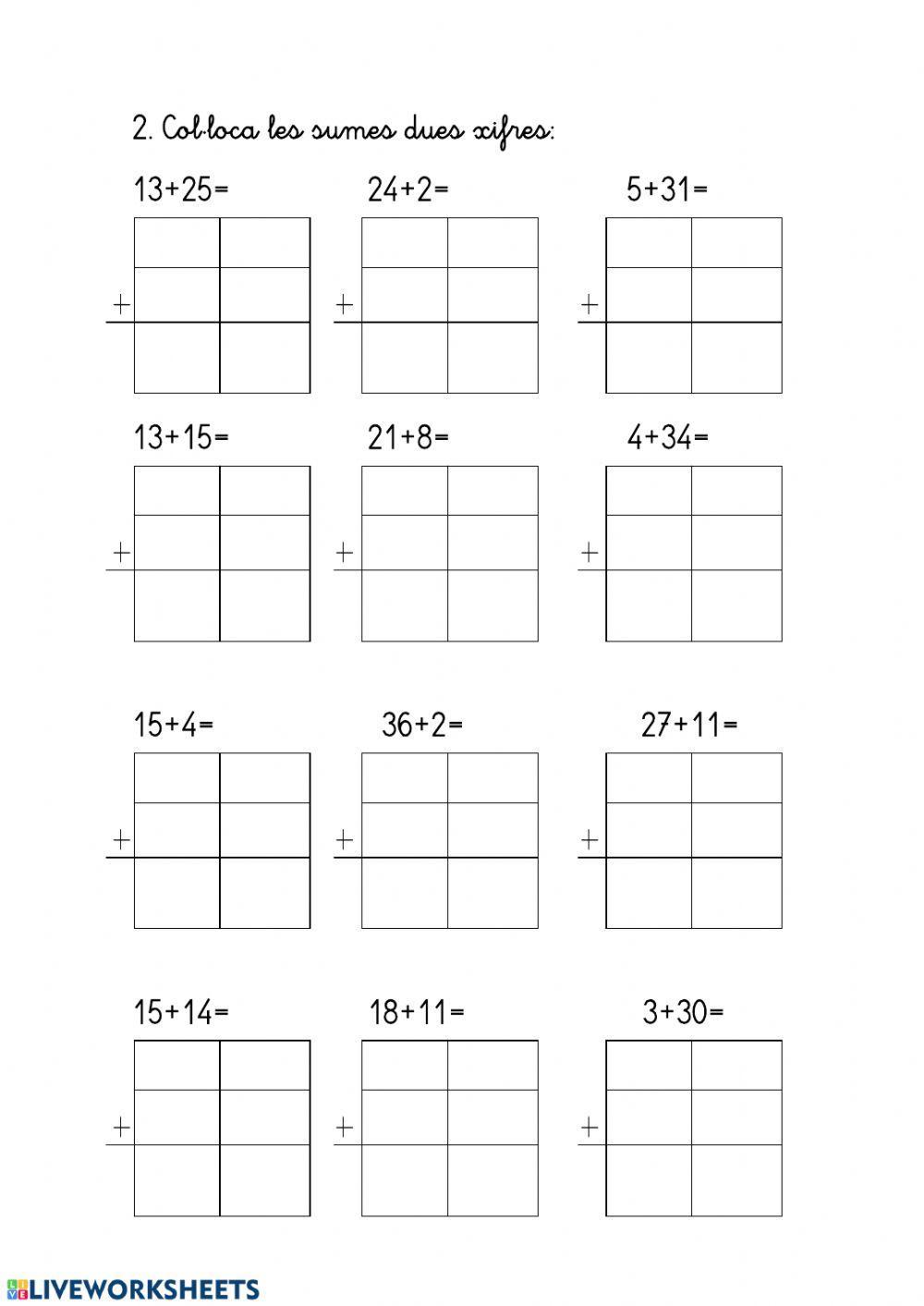 Sumes de dues xifres