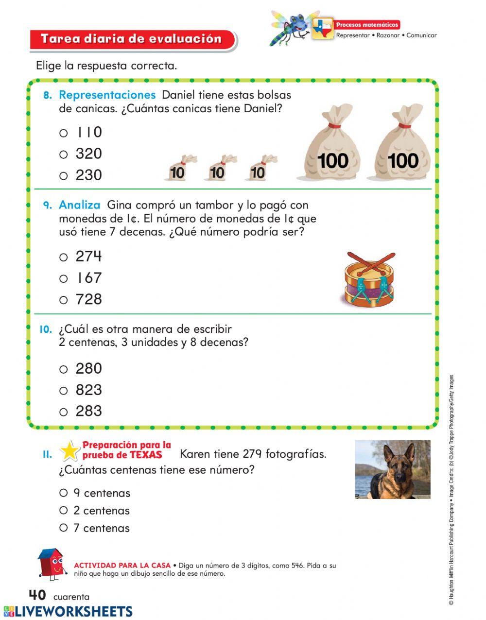 Unidades Decenas Centenas