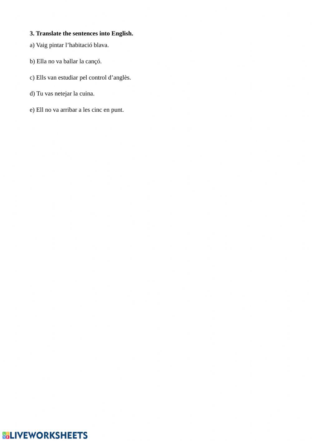 Past tense - affirmative and negative regular verbs