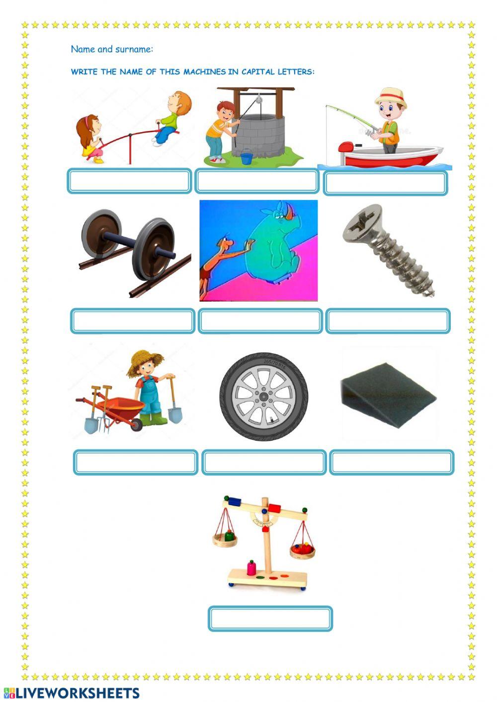Simple machines worksheet | Live Worksheets