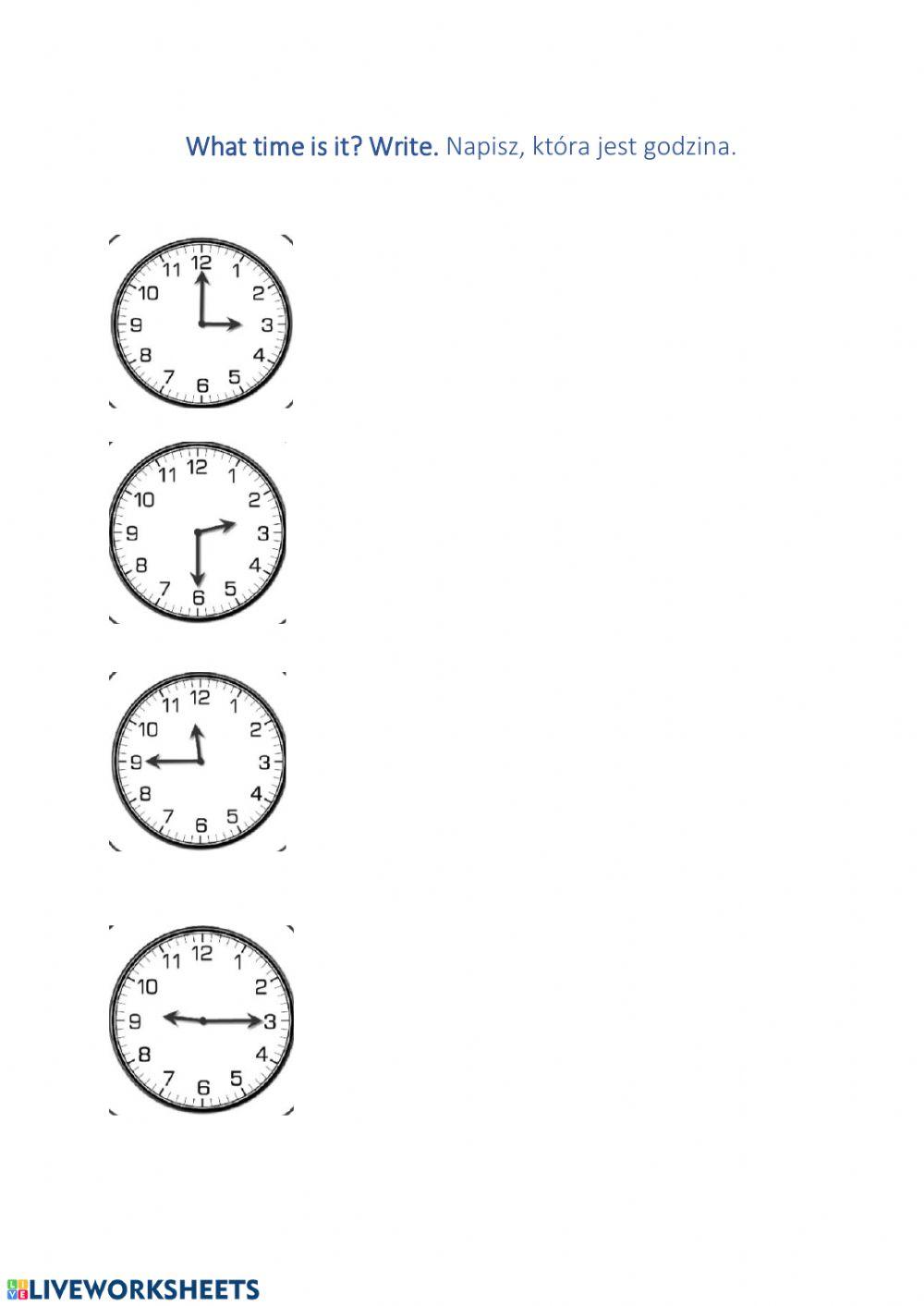 What time is it? interactive worksheet for Grade 3 | Live Worksheets