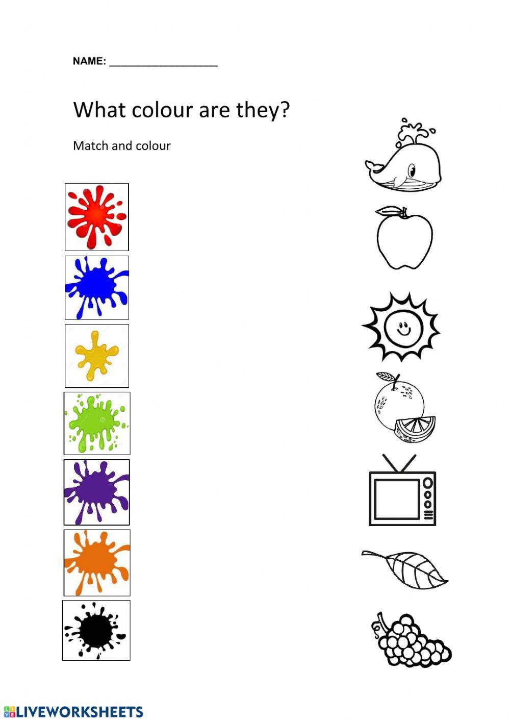 Colours online activity for kinder 5 | Live Worksheets