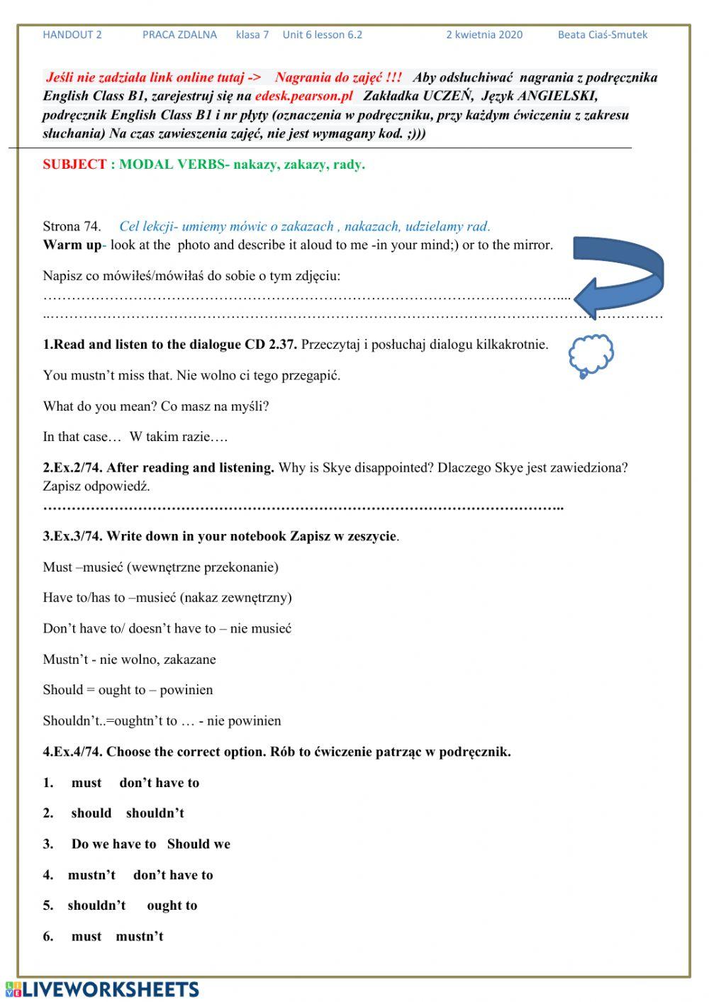 Unit 6 lakcja 6.2 klasa 7