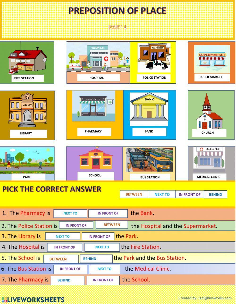 Prepositions of Place part 1 Prepositions of Place part 1
