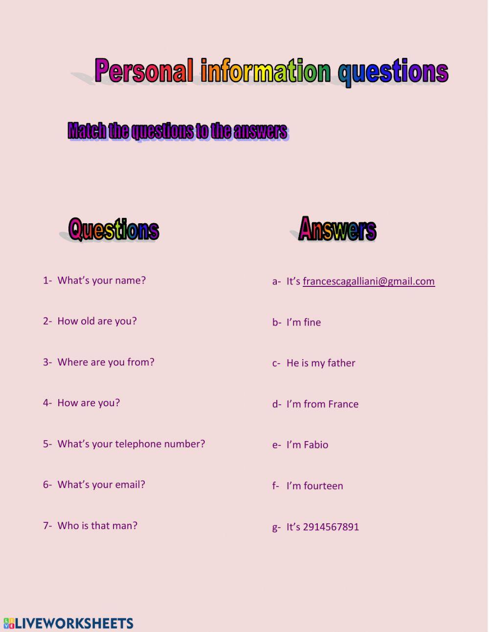 91024 | Personal information questions | Ailín Marien image.