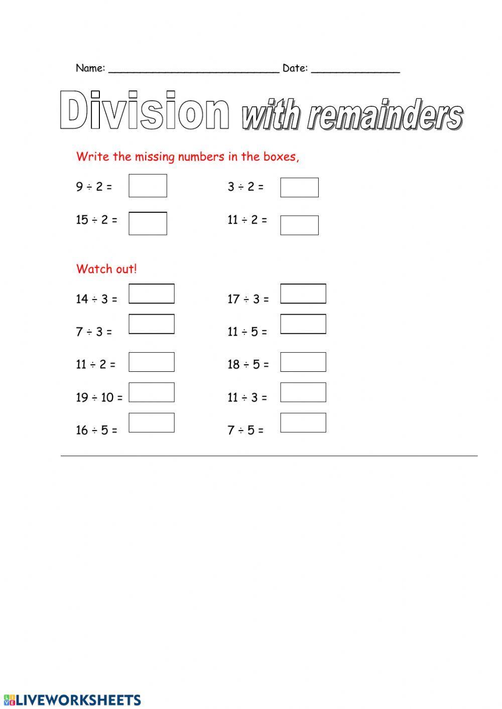 Division with remainders