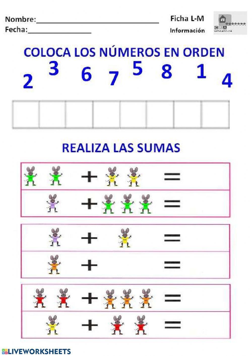 Orden y Sumas 5 años Orden y Sumas 5 años