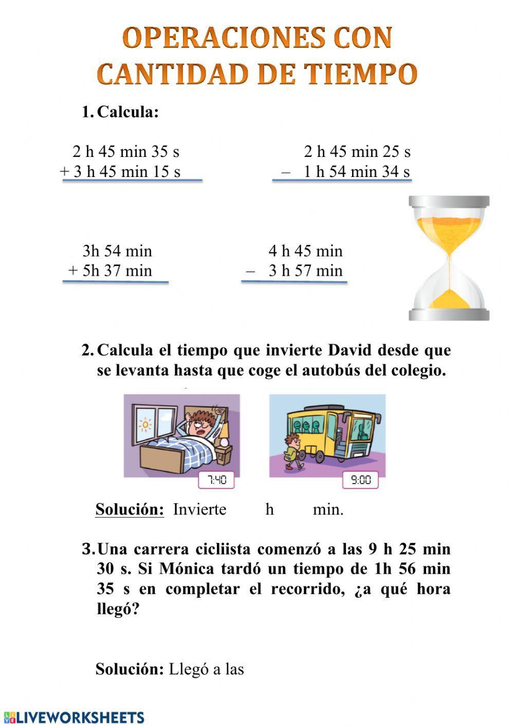 Operaciones con tiempo