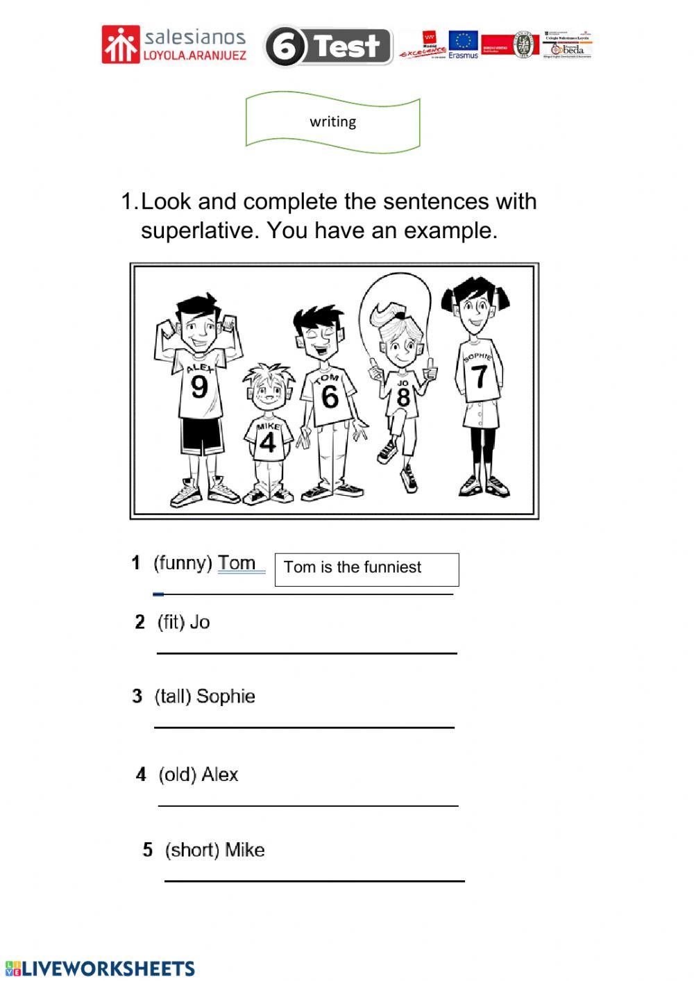 WritingTest Unit 6 3º