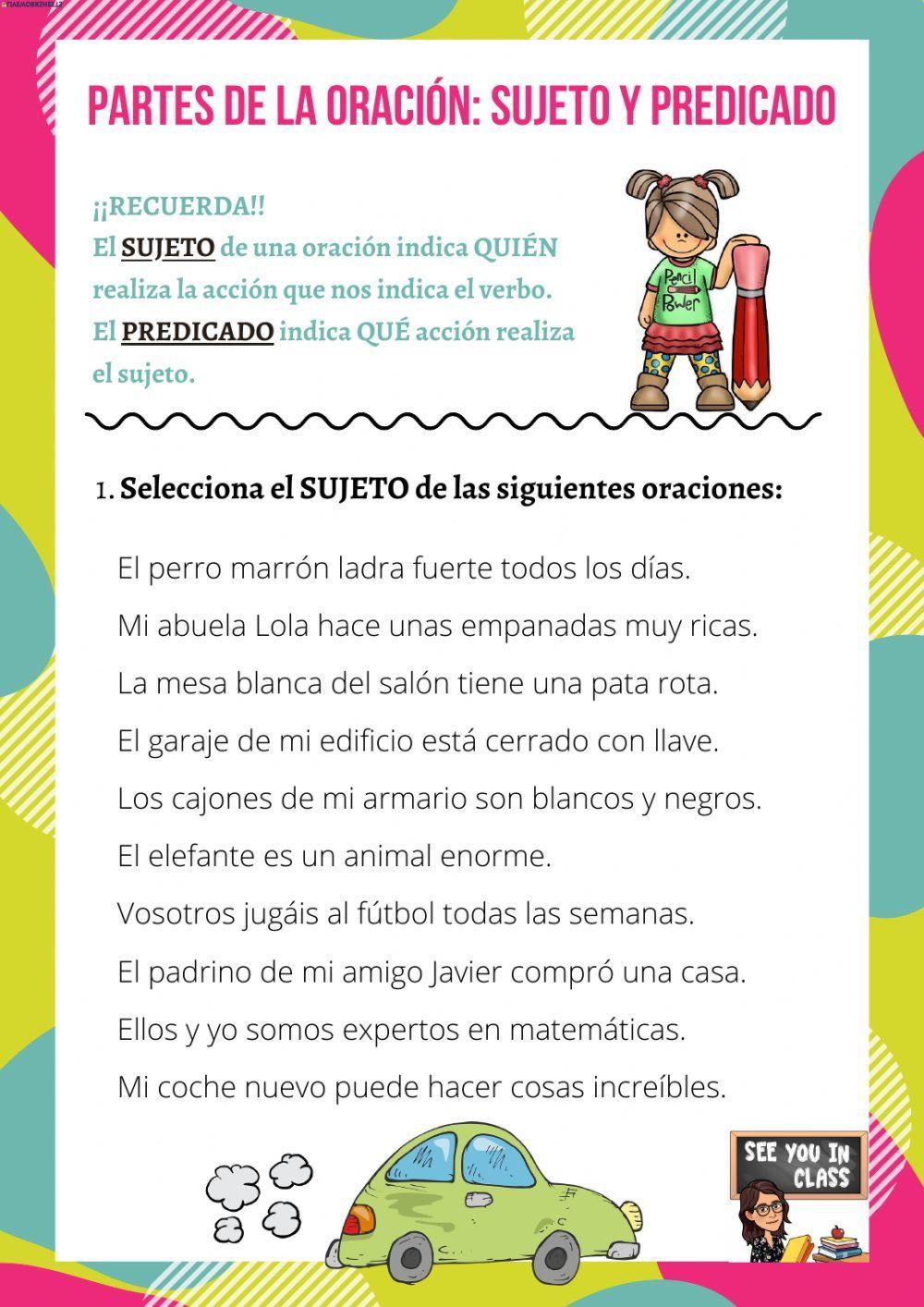 Sujeto y predicado Sujeto y predicado