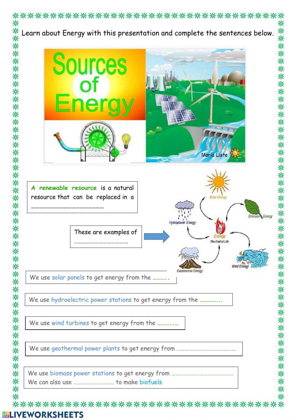 Sources of Energy