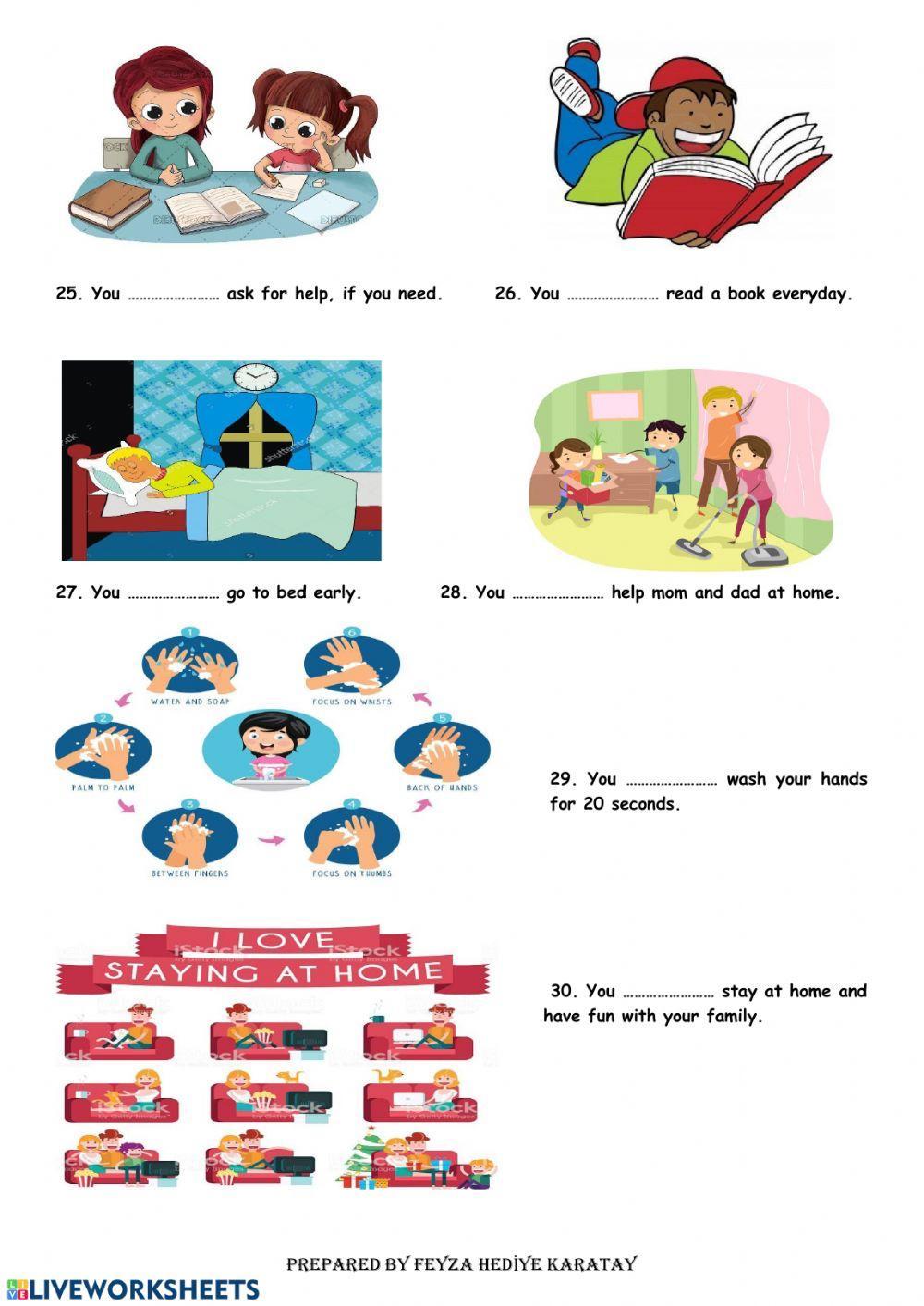 Feyza Teacher 5. Sınıf Daily Routines and Rules Must-Mustn't