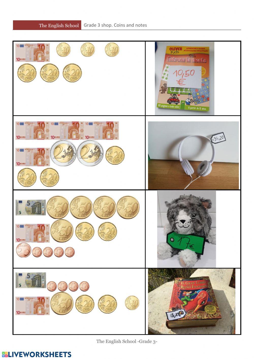 Grade 3 shop coins