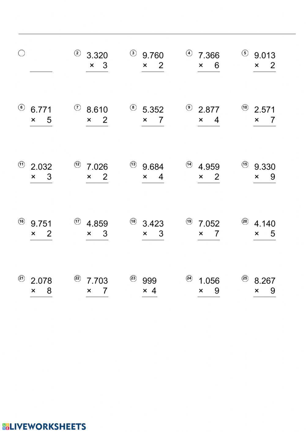 Multiplicaciones una cifra