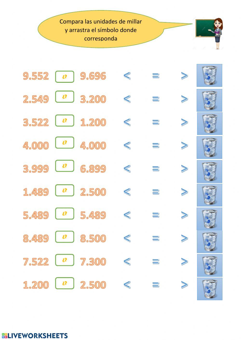 Compara unidades de millar