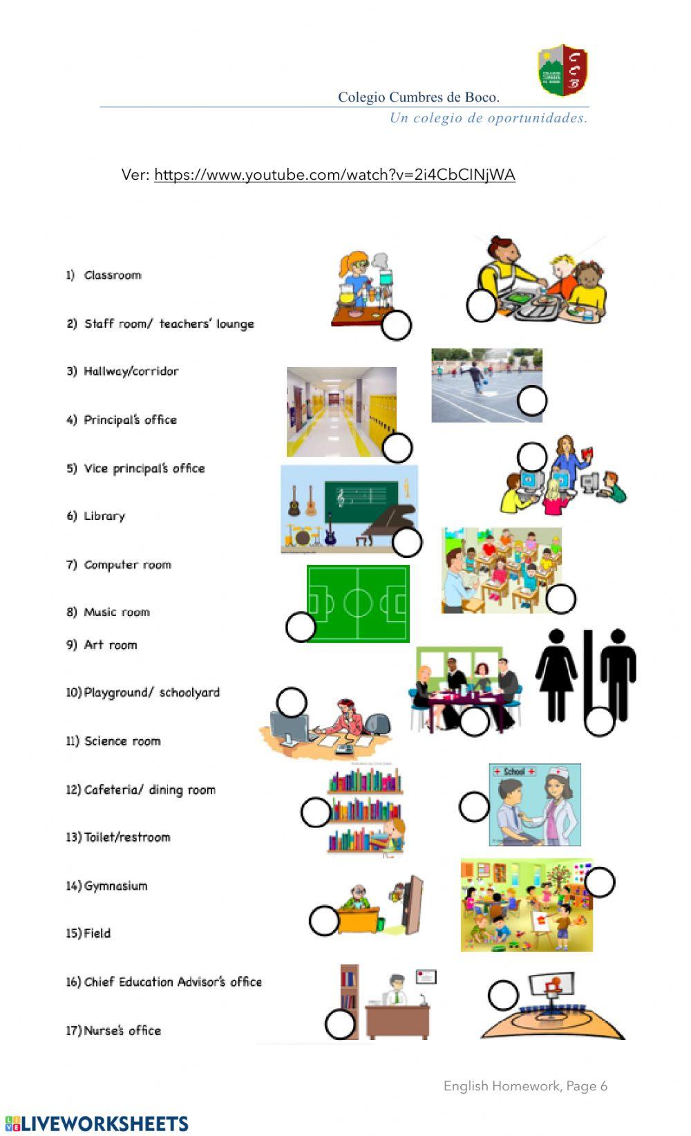 Trabajo complementario inglés 5 básico