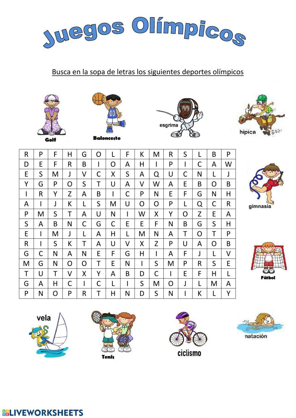 Sopa de letras - Deportes 2