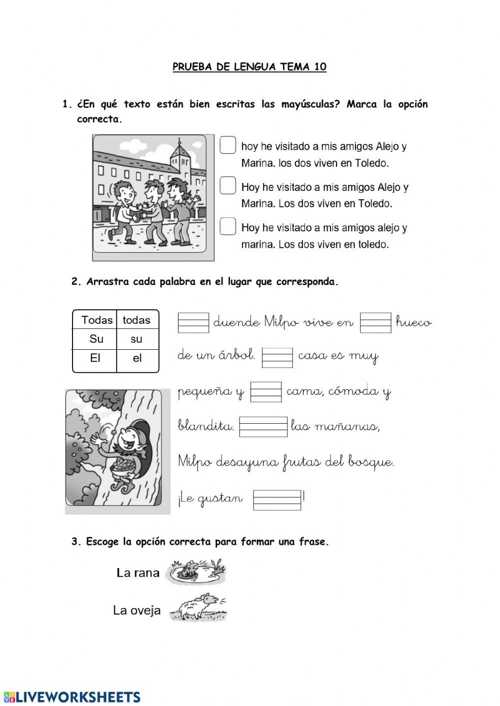 Prueba Lengua Tema 10