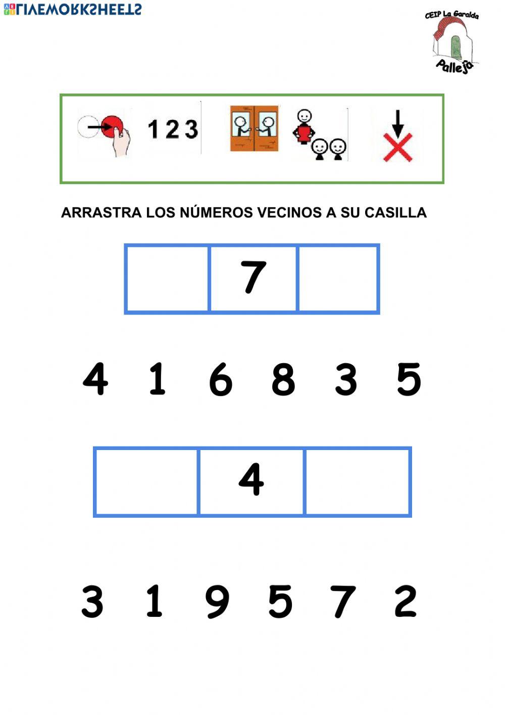 Encuentra los números vecinos