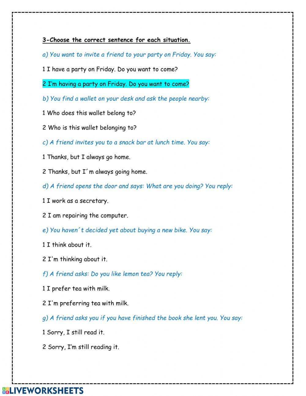 Present simple-present continuous