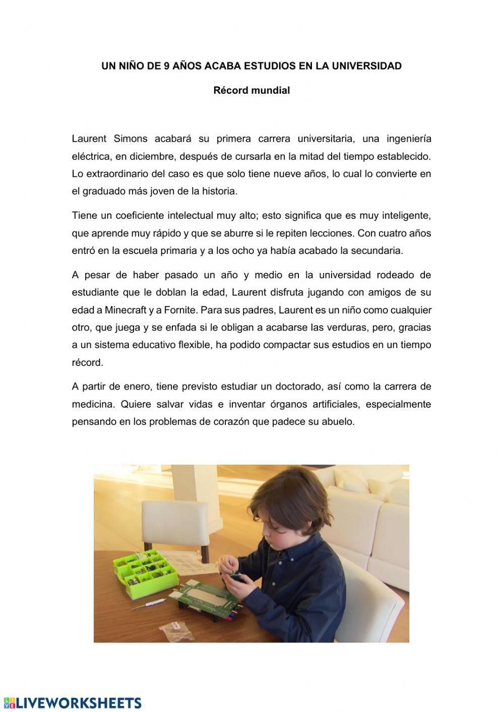 Comprensión 6 Comprensión 6