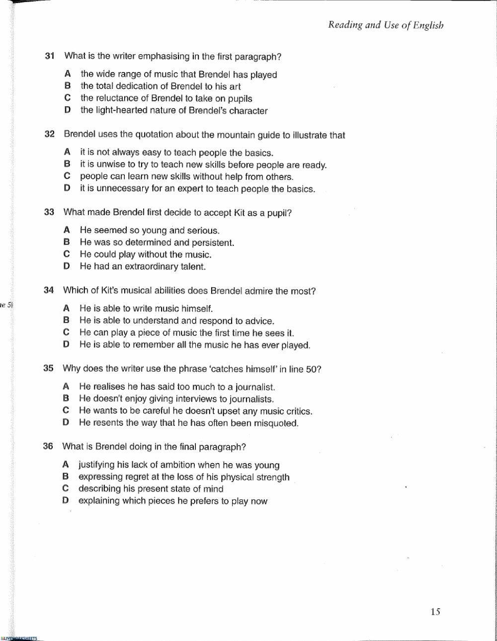 FCE Practice Test 1 (Parts 1& 2)