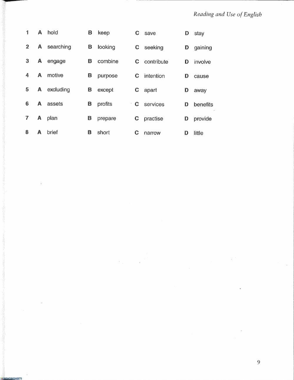 FCE Practice Test (Use of English)