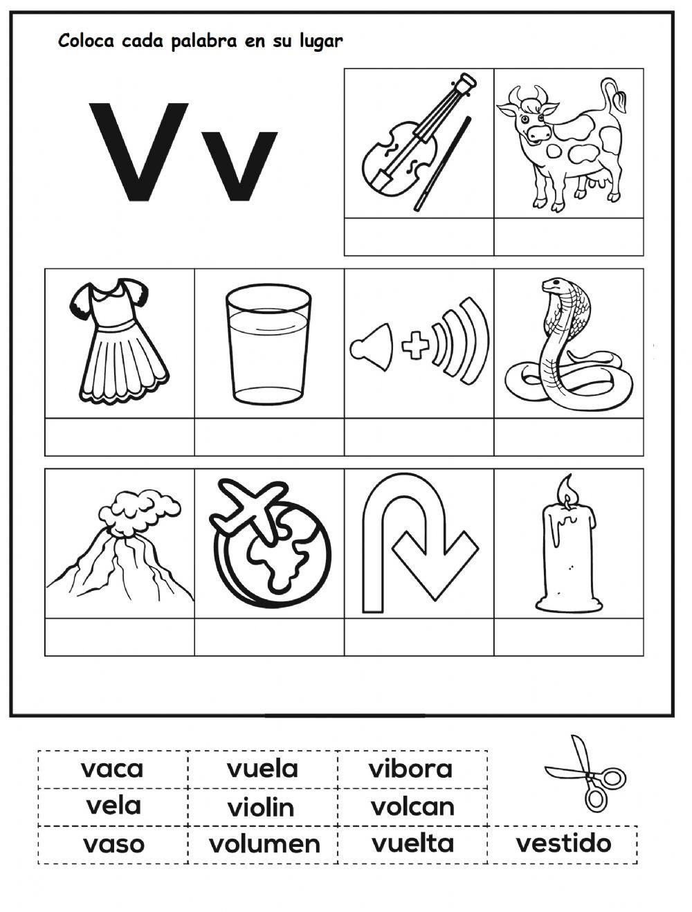 Palabras que comienzan con V