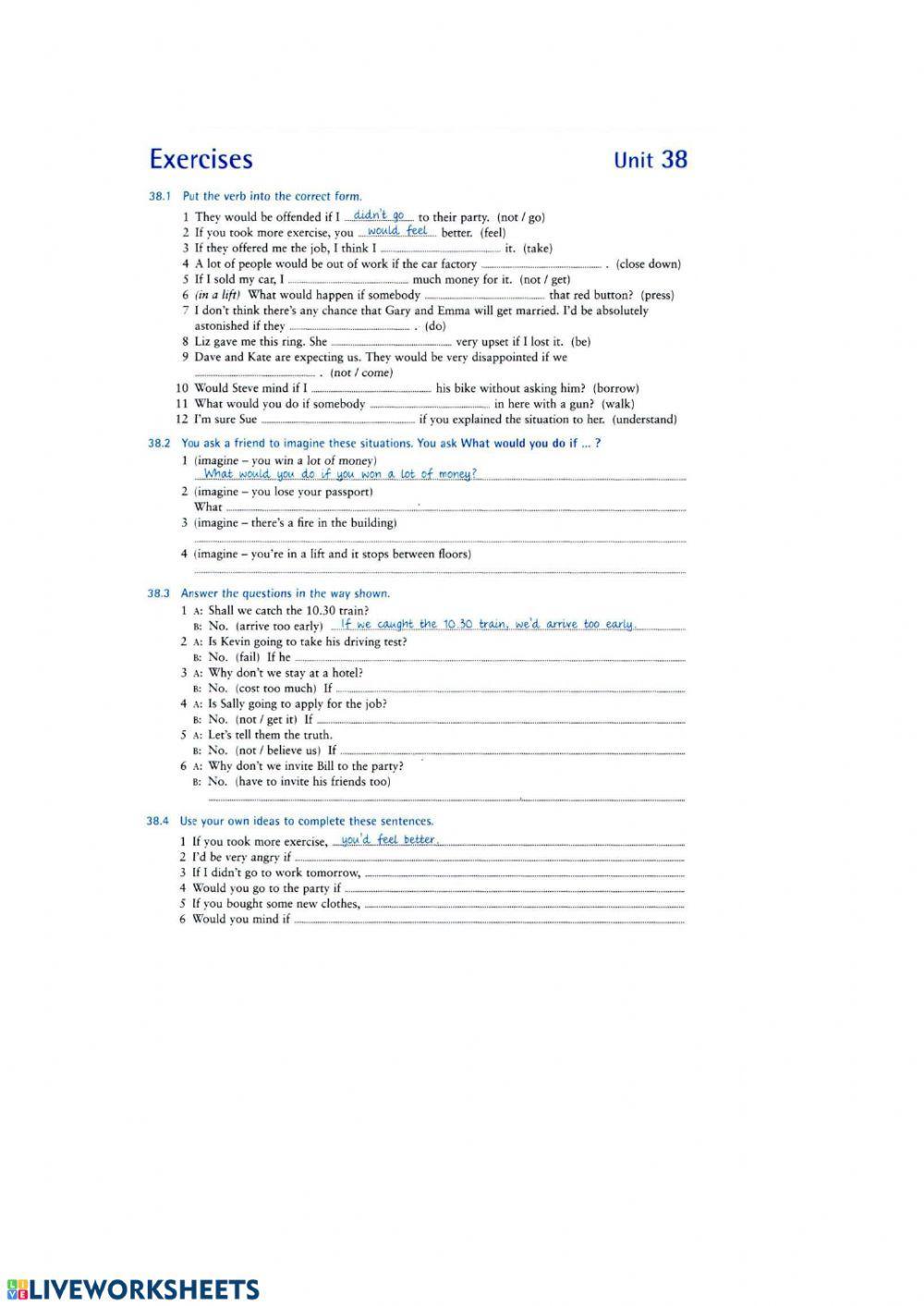 First - Second Conditionals