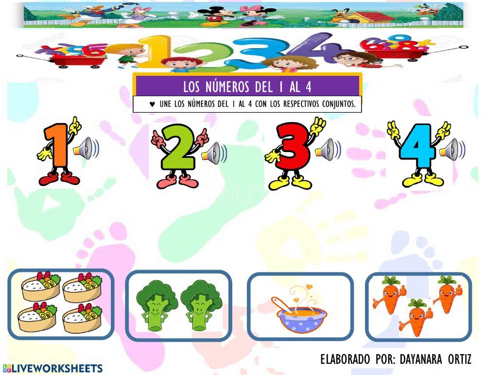 Los números del 1 al 4